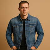 Men's Denim Jacket | Durable Cotton | Casual Style | Everyday Outerwear for Men