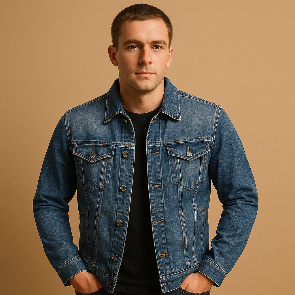 Men's Denim Jacket | Durable Cotton | Casual Style | Everyday Outerwear for Men