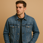 Men's Denim Jacket | Durable Cotton | Casual Style | Everyday Outerwear for Men