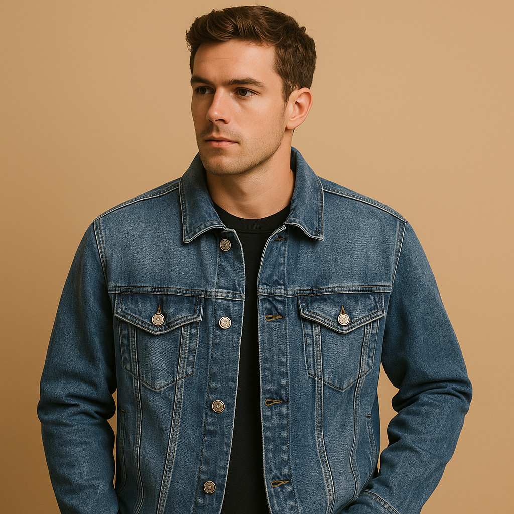 Men's Denim Jacket | Durable Cotton | Casual Style | Everyday Outerwear for Men