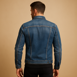 Men's Denim Jacket | Durable Cotton Fabric | Casual Everyday Wear | Classic Design for Versatile Styling
