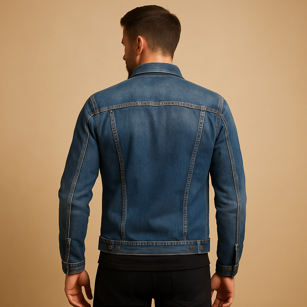Men's Denim Jacket | Durable Cotton Fabric | Casual Everyday Wear | Classic Design for Versatile Styling