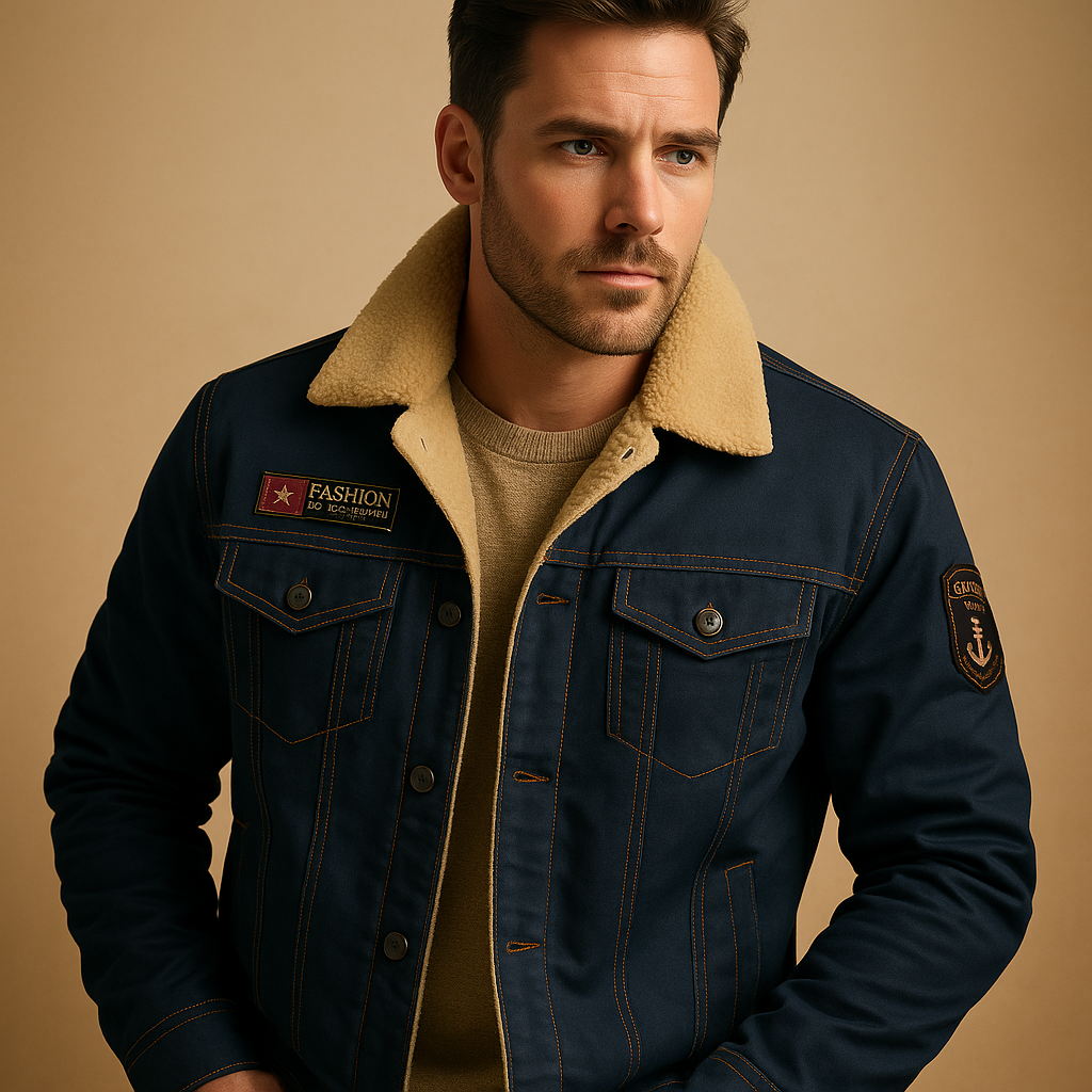 Men's Fleece Motorcycle Jacket | Warm Riding Gear | Casual Biker Style | Comfortable Outerwear for Motorcyclists