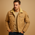 Men's Fleece Motorcycle Jacket | Warm Riding Gear | Casual Biker Style | Comfortable Outerwear for Motorcyclists