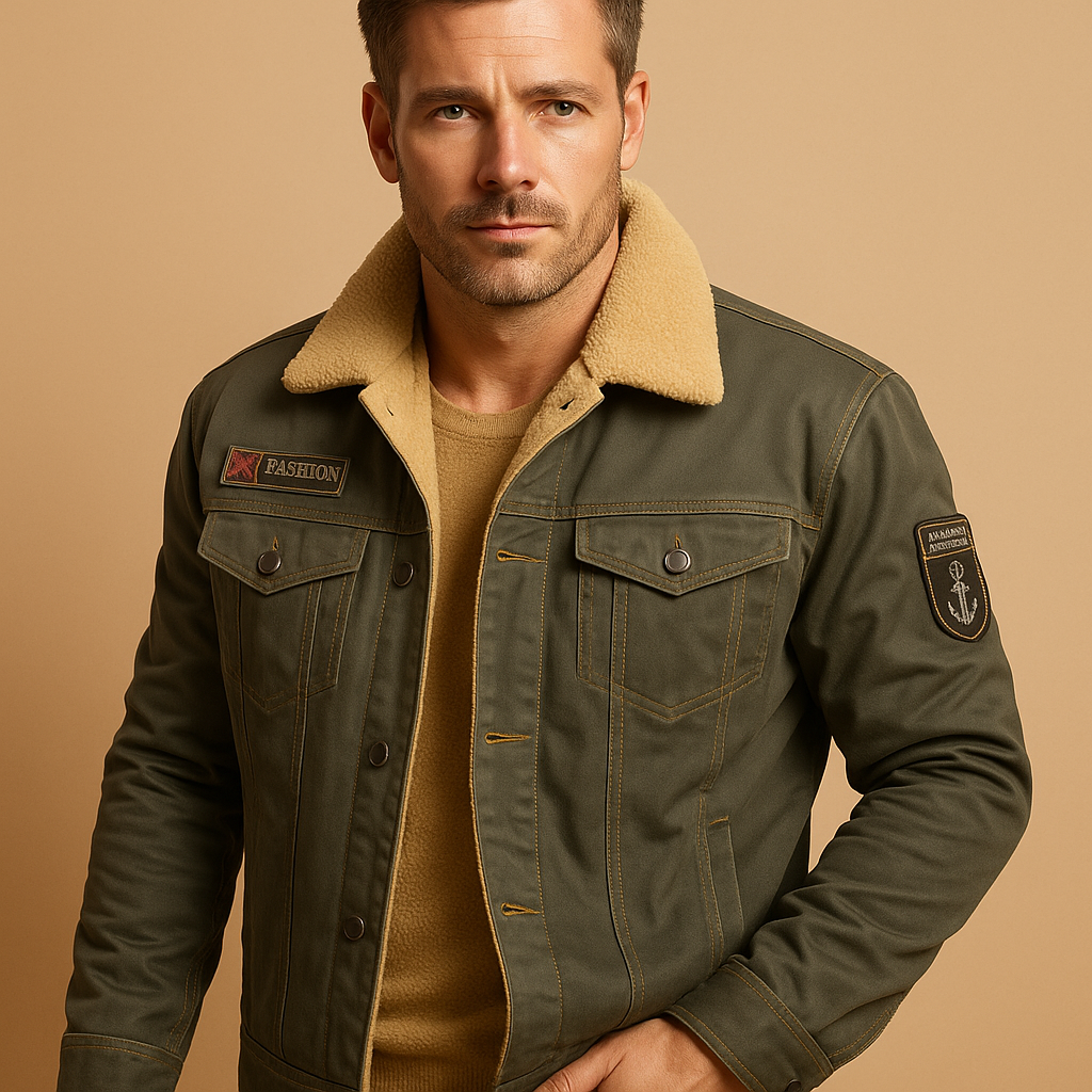 Men's Fleece Motorcycle Jacket | Warm Riding Gear | Casual Biker Style | Comfortable Outerwear for Motorcyclists