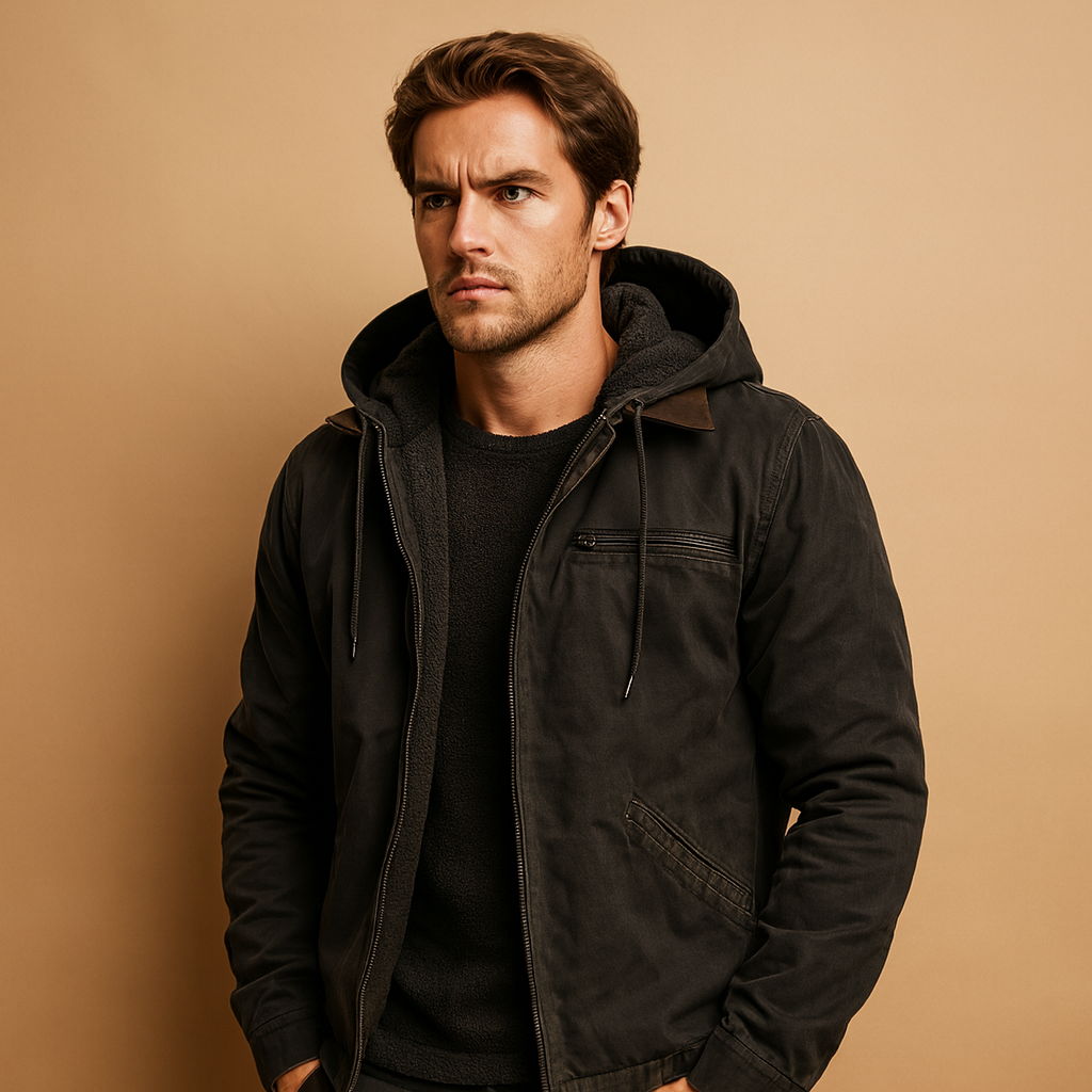 Men's Hooded Zip-Up Sweatshirt | Soft Cotton Blend | Casual Everyday Wear | Multiple Color Options Available