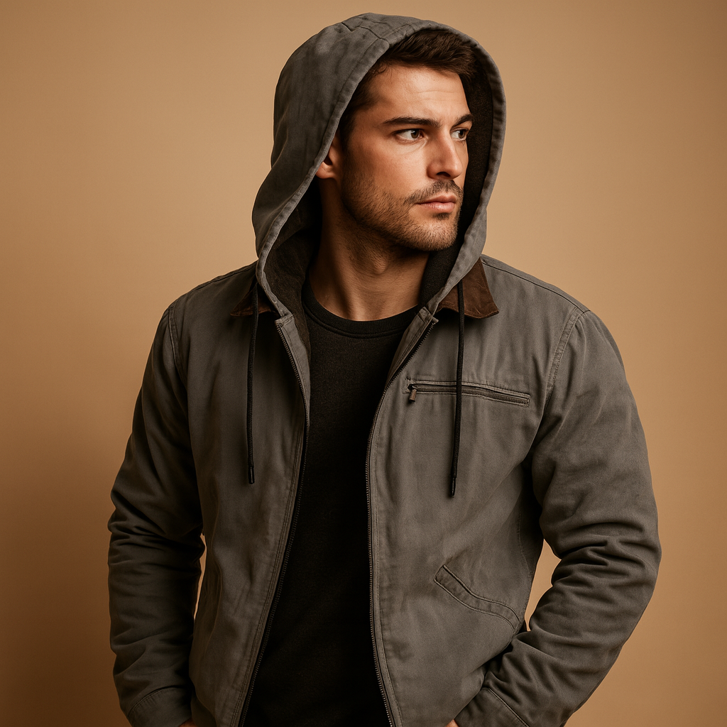Men's Hooded Zip-Up Sweatshirt | Soft Cotton Blend | Casual Everyday Wear | Multiple Color Options Available