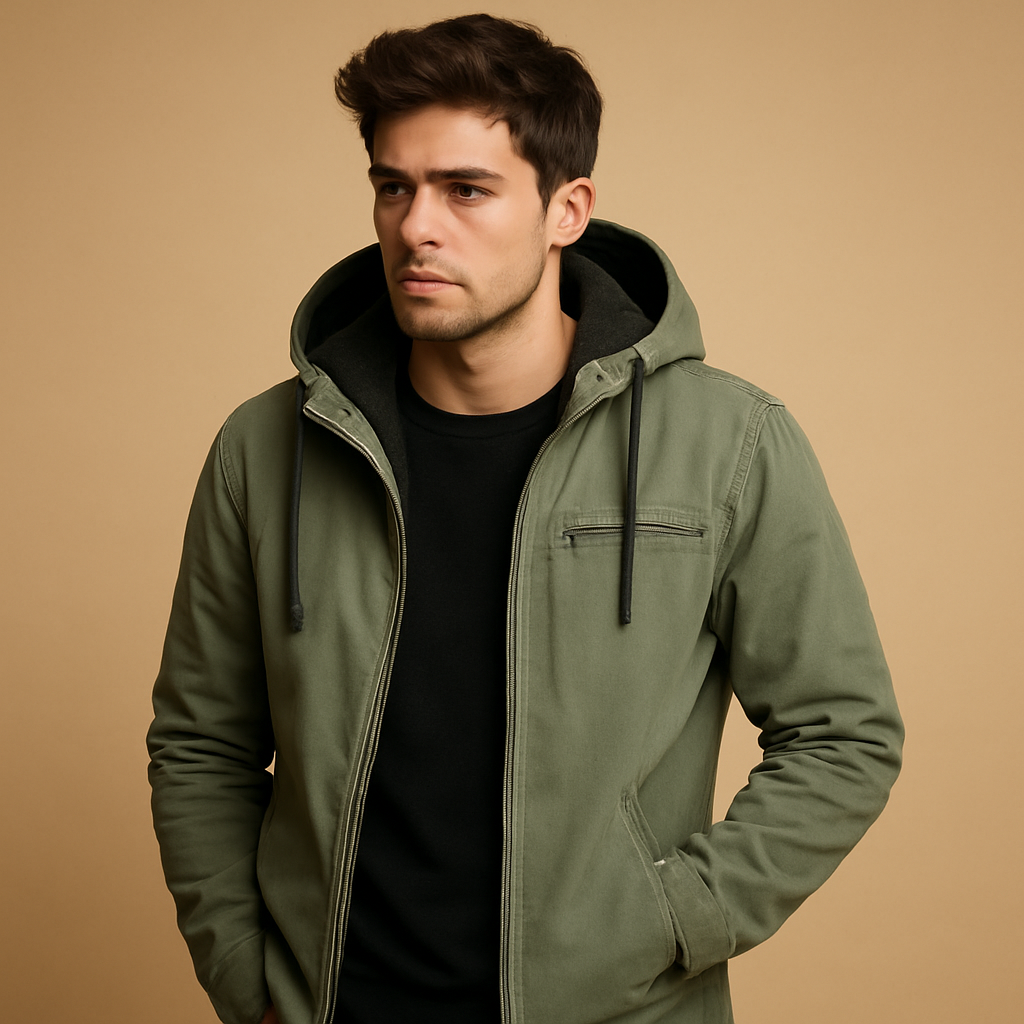 Men's Hooded Zip-Up Sweatshirt | Soft Cotton Blend | Casual Everyday Wear | Multiple Color Options Available