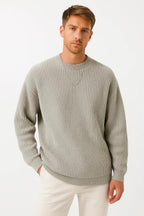 Men's Oversized Knitted Sweater | Ribbed Texture | Casual Fall/Winter Wear