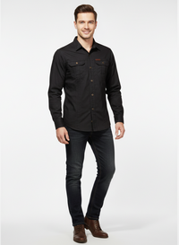 Men's Lightweight Breathable Shirt with Chest Pockets for Outdoor Activities and Casual Wear