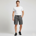 Men's Lightweight Cargo Shorts with Zip Pockets | Breathable Fabric | Ideal for Outdoor Activities and Travel