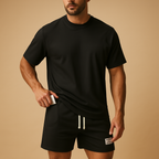 Men's Lightweight Cotton Blend Summer T-Shirt and Shorts Set | Casual Everyday Wear | Multiple Colors Available