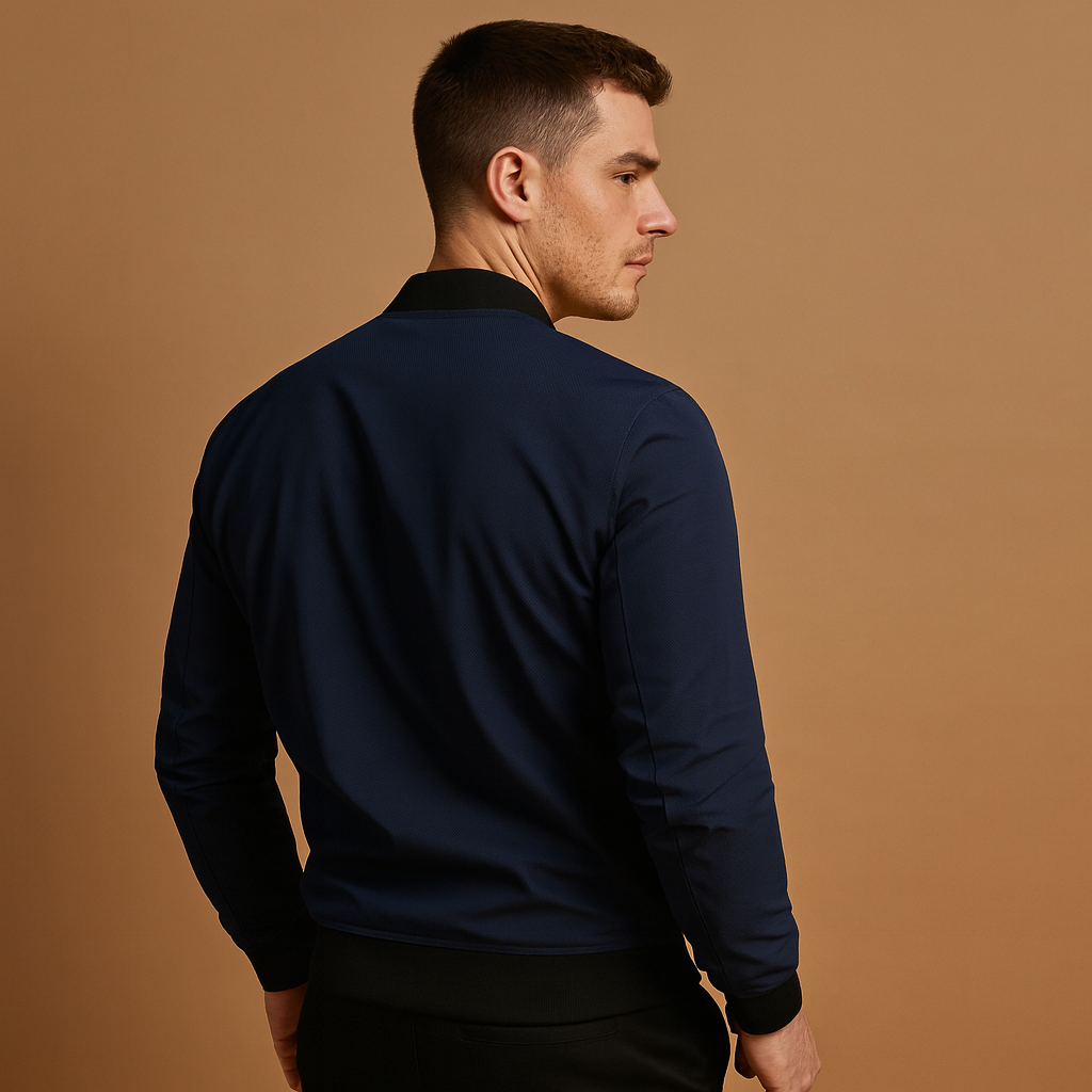 Men's Lightweight Zip Bomber Jacket | Casual Outerwear for Everyday Use | Classic Design