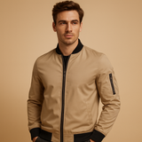 Men's Lightweight Zip Bomber Jacket | Casual Outerwear for Everyday Use | Classic Design