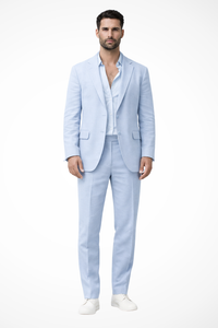 Men's Linen Relaxed Fit Summer Wedding Guest Suit - Lightweight & Comfortable