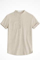 Men's Linen Short Sleeve Summer Shirt - Casual Lightweight Summer Wear