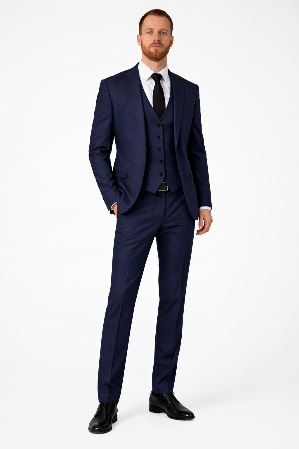 Men's Linen Three-Piece Wedding Suit Set - Blazer, Trousers, Waistcoat