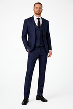 Men's Linen Three-Piece Wedding Suit Set - Blazer, Trousers, Waistcoat