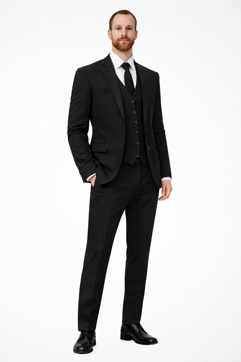 Men's Linen Three-Piece Wedding Suit Set - Blazer, Trousers, Waistcoat