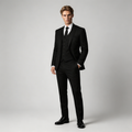 Men's Linen Three-Piece Suit Set - Blazer, Trousers, Waistcoat for Weddings