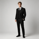 Men's Linen Three-Piece Suit Set - Blazer, Trousers, Waistcoat for Weddings