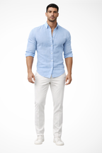 Men's Loose Fit Cotton Long Sleeve Lapel Shirt for Casual Summer Wear