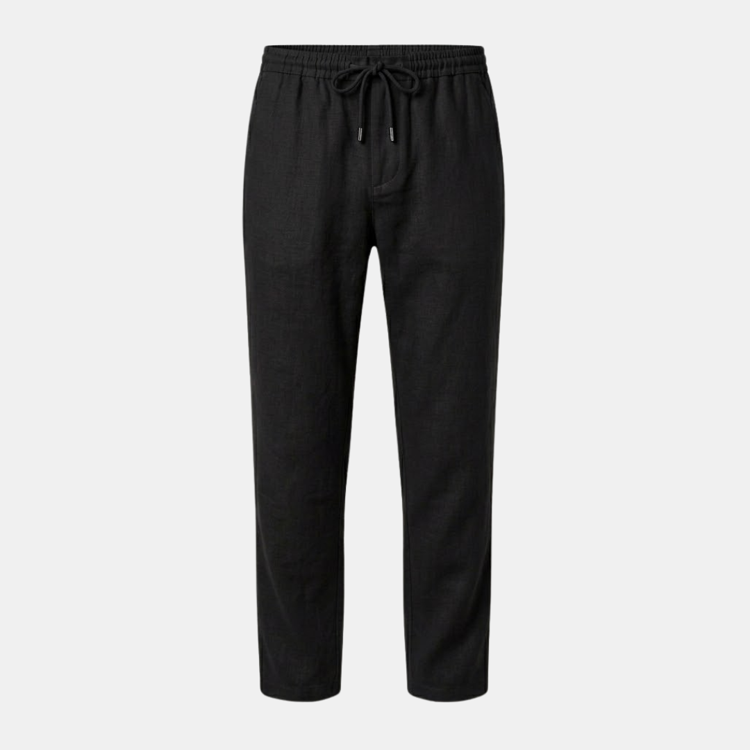 Men's Relaxed Fit Cotton Linen Trousers for Casual Wear