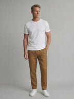 Men's Relaxed Fit Cotton Linen Trousers for Casual Wear