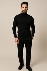 Men's Slim Fit Turtleneck Sweater in Soft Knit for Casual or Smart-Casual Wear
