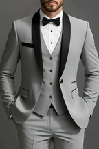 Men's Tailored Three-Piece Summer Wedding Suit - Lightweight Fabric, Formal Attire