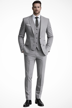 Men's Tailored Three-Piece Summer Wedding Suit - Lightweight Fabric, Formal Attire