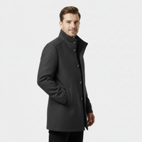 Men's Wool-Blend Stand-Collar Coat with Removable Padded Vest for Versatile Cold Weather Wear