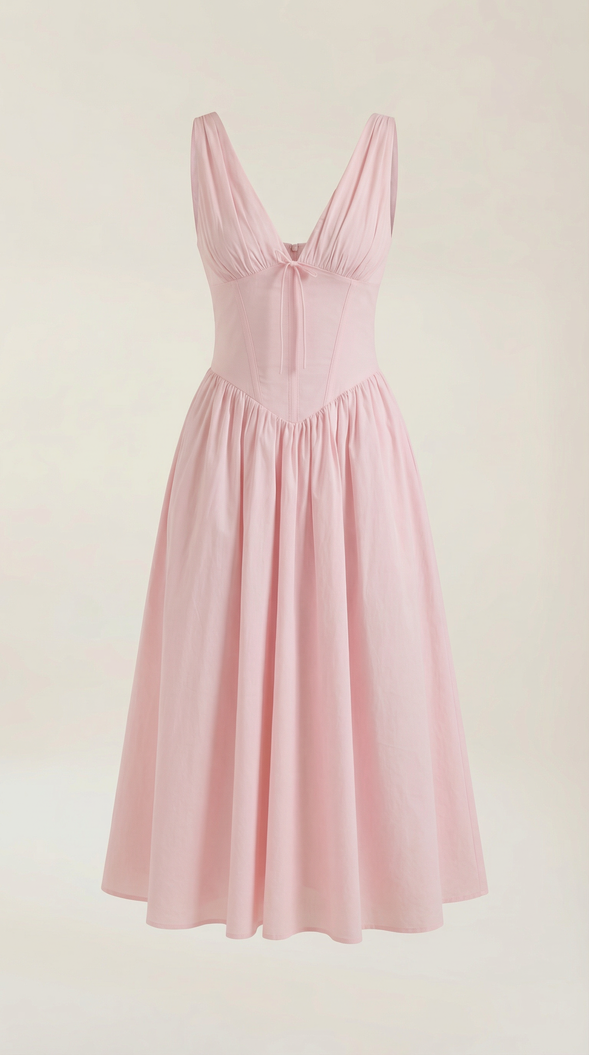 Midi Plunge Dress in Soft Fabric - Elegant Casual Wear for Parties and Events