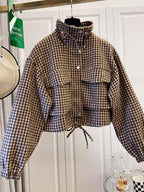 Plaid Pilot Jacket for Women – Casual Wear, Autumn Fashion