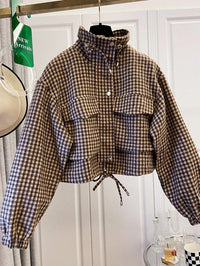 Plaid Pilot Jacket for Women – Casual Wear, Autumn Fashion