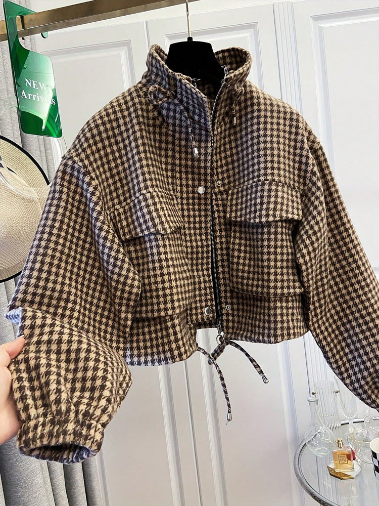 Plaid Pilot Jacket for Women – Casual Wear, Autumn Fashion