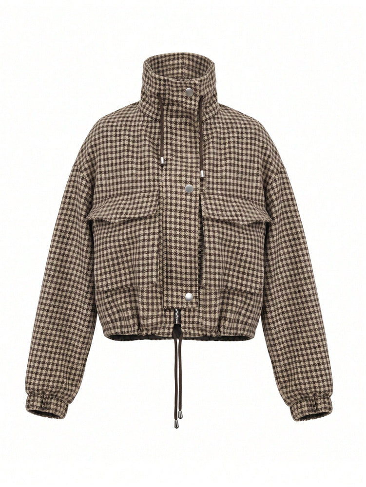 Plaid Pilot Jacket for Women – Casual Wear, Autumn Fashion