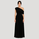 One-Shoulder Ruched Maxi Dress for Women | Elegant Summer Evening Wear | Lightweight Fabric