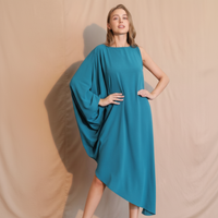 One-Sleeve Matte Crepe Dress for Women - Elegant Evening Wear for Cocktail Parties and Special Occasions