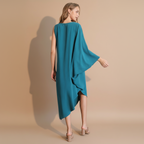 One-Sleeve Matte Crepe Dress for Women - Elegant Evening Wear for Cocktail Parties and Special Occasions