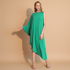 One-Sleeve Matte Crepe Dress for Women - Elegant Evening Wear for Cocktail Parties and Special Occasions
