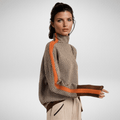 Women's Wool Blend Contrast Stripe Jumper – Orange