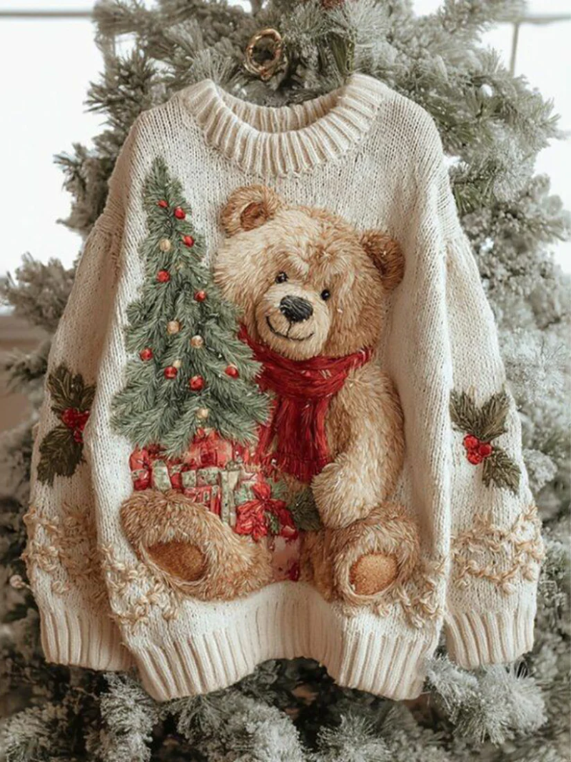 Women's Christmas Jumper with Raised Festive Details