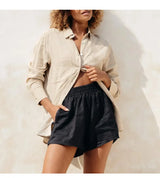 Oversized Linen Shirt with Pockets for Casual Wear and Everyday Comfort
