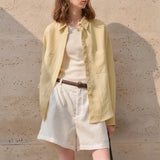 Oversized Linen Shirt with Pockets for Casual Wear and Everyday Comfort