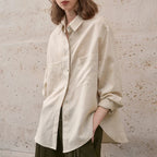 Oversized Linen Shirt with Pockets for Casual Wear and Everyday Comfort