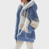 Women's Striped Fleece Puffer Jacket