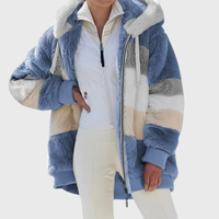 Women's Striped Fleece Puffer Jacket