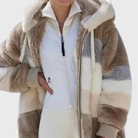Women's Striped Fleece Puffer Jacket