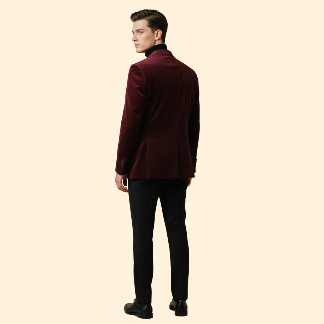 Men's Velvet Evening Blazer – Slim Fit